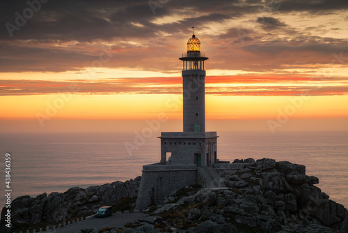 Punta Nariga lighthouse in the coast of Galicia, Spain
