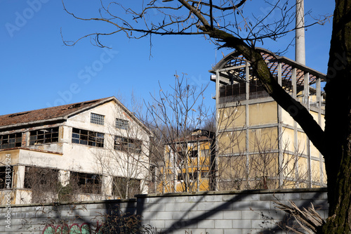 Olona Valley (VA), Italy - April 01, 2021: Old factories and industrial archeology.