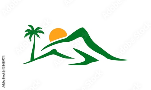 natural view of mountain logo