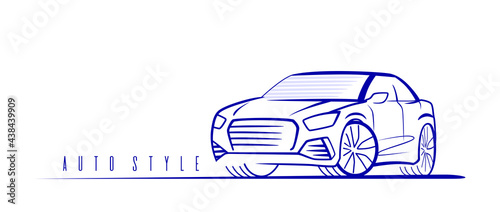 Suv car logo on white background. Vector