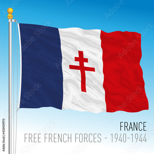 flag of denmarkFree French Forces historical flag, France, vector illustration - 1940 - 1944