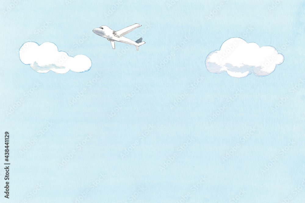 Fototapeta premium 青空と雲と飛行機