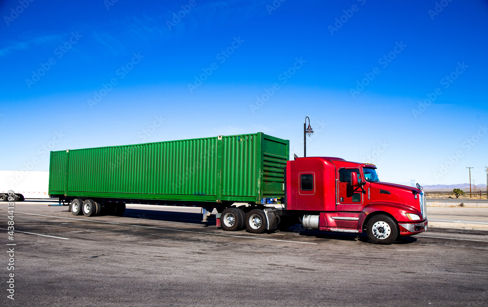 Semi Trucks on the Nevada Highway, USA.  Trucking in Nevada , USA