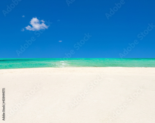 tropical Maldives island with white sandy beach and sea