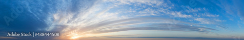  panorama sky. Beautiful cloud in the sunrise sky background. Sky banners background.