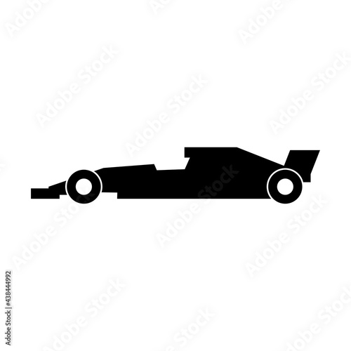 black silhouette icon design of race car,vector illustration  © Terd486