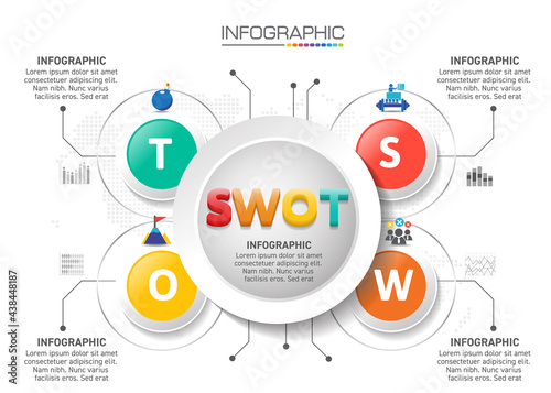 Infographics design 4 steps with marketing icons can be used for workflow layout, diagram, annual report, web design.