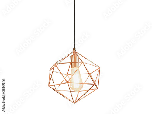 Industrial Metal Cage Pendant Light Hanging Lamp Edison Bulb lighting.,lamp isolated on a white background.,This has clipping path.