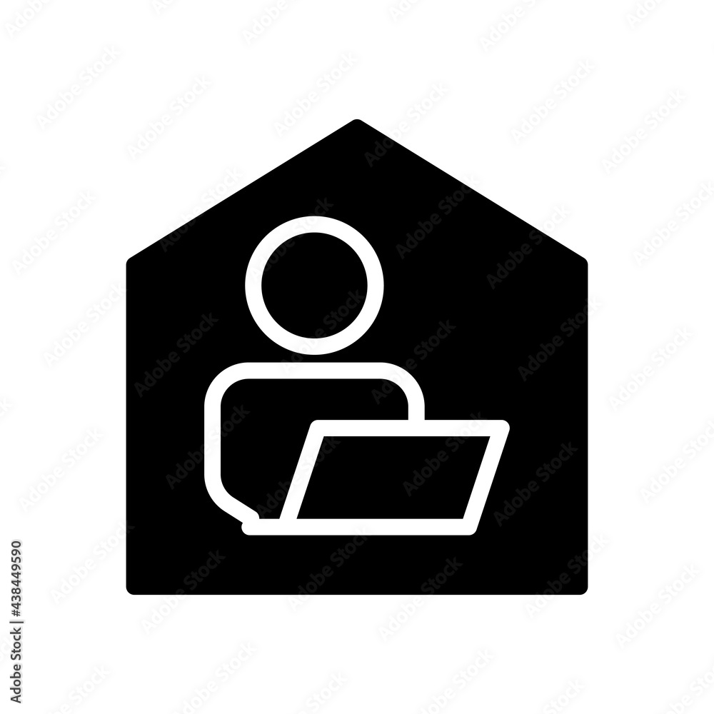 People icon with home. work at home. Protection corona virus. simple illustration. Editable stroke. Design template vector People icon with home. work at home. Protection corona virus. simple illustration. Editable stroke. Design template vector