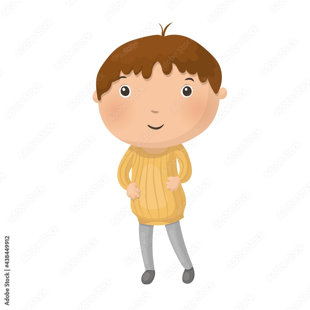 Cute little cartoon boy isolated on white background. Vector illustration. Cute little cartoon boy isolated on white background. Vector illustration.