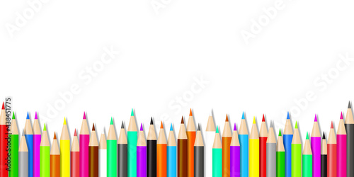 Pile of colorful crayon colored pencil vector illustration