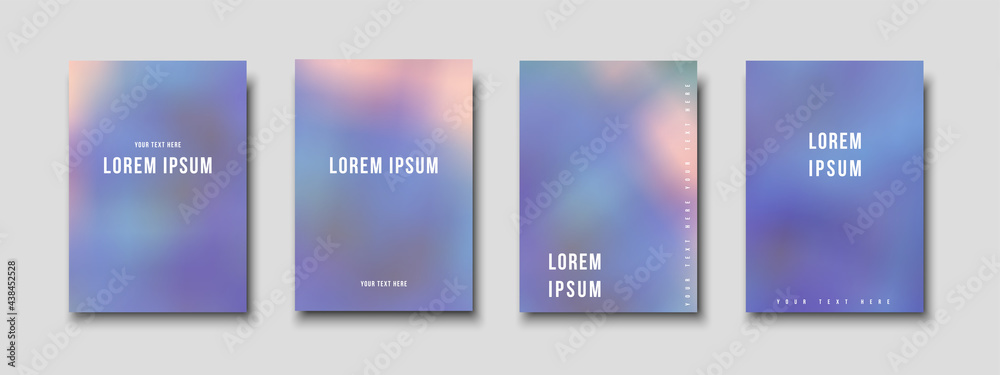 Set of cover templates. Vector blurred backgrounds for flyers, posters and placards design.
