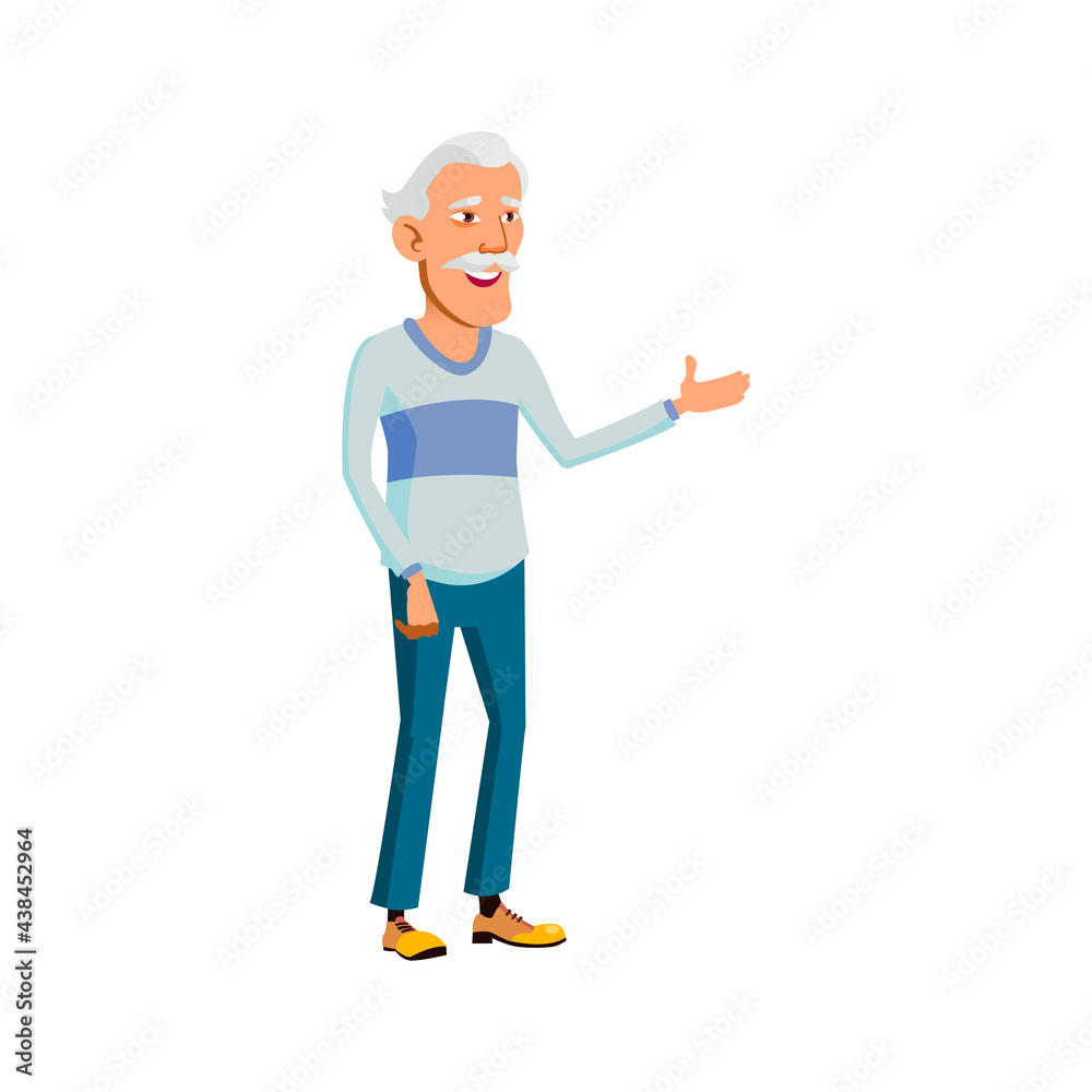 old chinese grandfather talking with granddaughter in house cartoon vector. old chinese grandfather talking with granddaughter in house character. isolated flat cartoon illustration