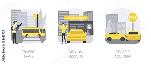 Driving license abstract concept vector illustrations.