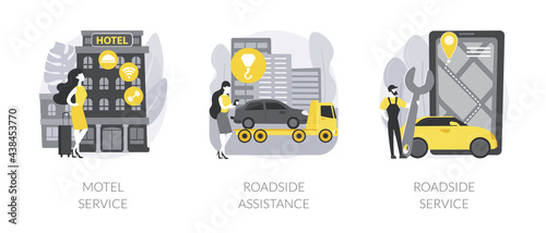 Roadside business abstract concept vector illustrations.