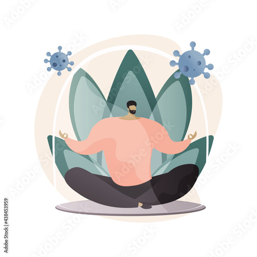 Self isolation abstract concept vector illustration. photo