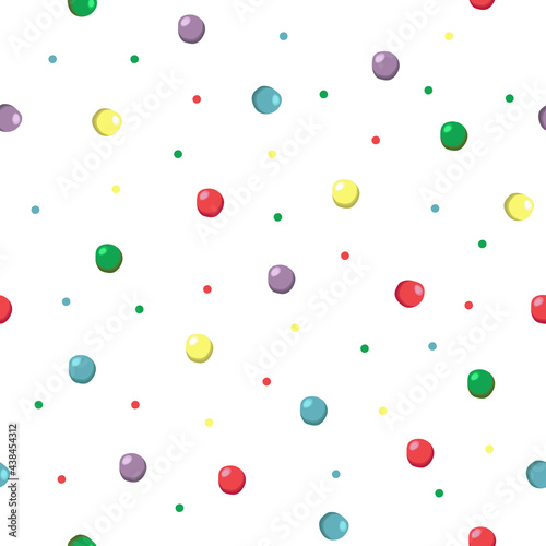 Multi colored polka Dot Pattern. Colorfull dots seamless Vector Background.
