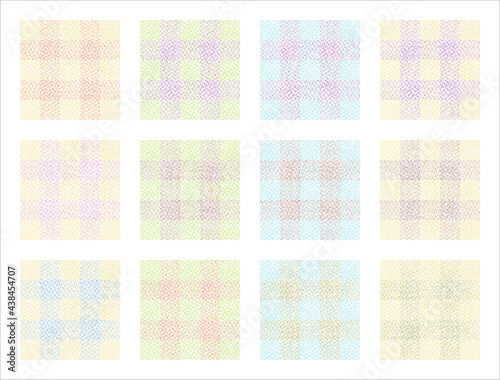 Colourful checked pattern for seamless or others / Coloured pencils カラフルなチェック柄 シームレス 色鉛筆