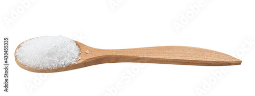 Bild auf Leinwand crystalline citric acid in wooden spoon isolated