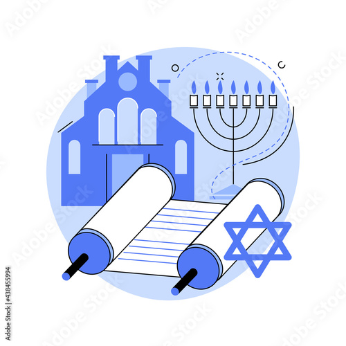 Judaism abstract concept vector illustration.