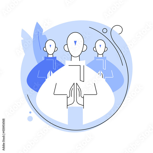 Religious sect abstract concept vector illustration.