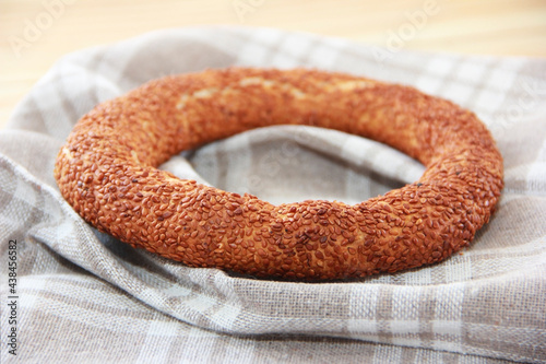 traditional oriental pastries turkish bagels simit with sesame seeds