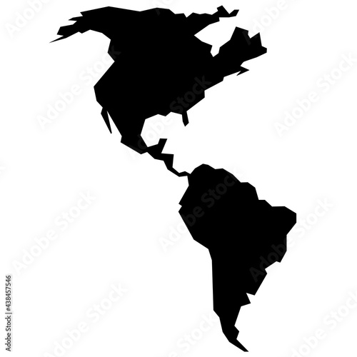 rough silhouette of American continent isolated on white vector illustration