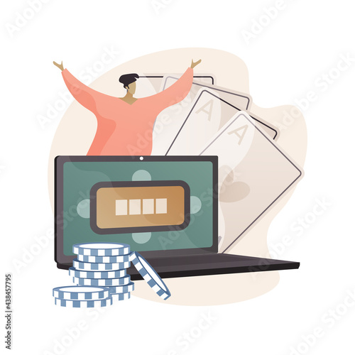 Online poker abstract concept vector illustration.