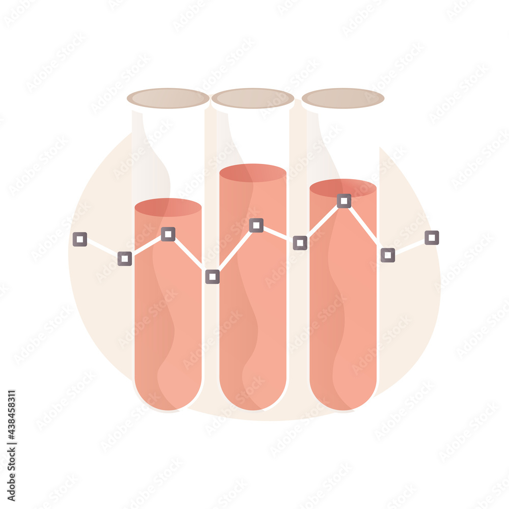 Diabetes exam results abstract concept vector illustration.