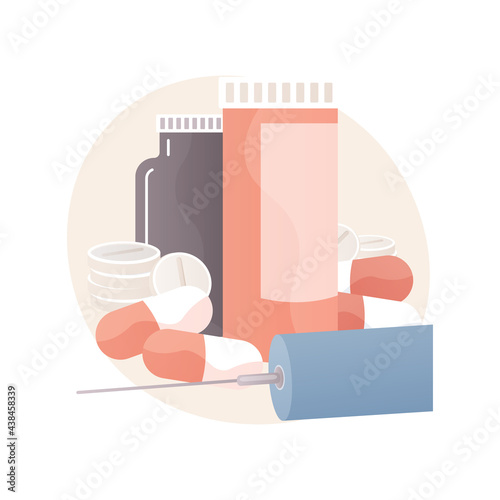 Diabetes medications abstract concept vector illustration.