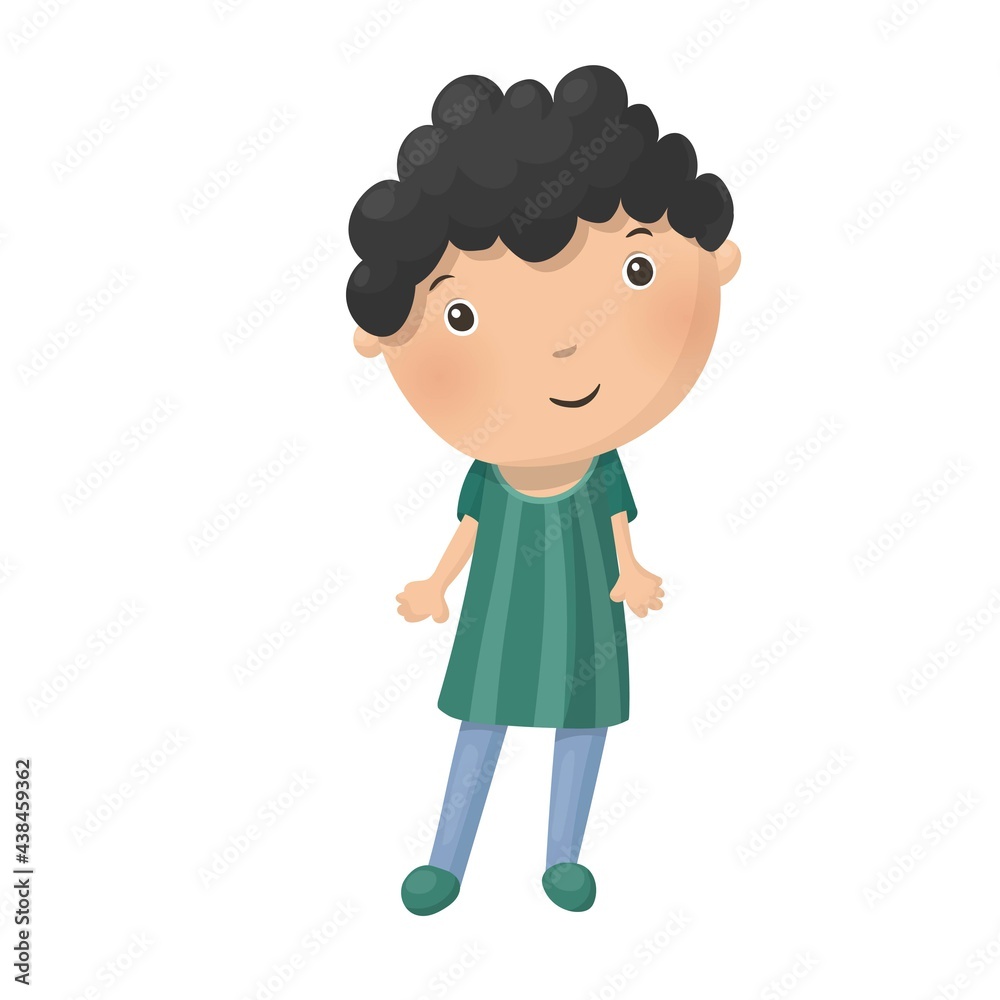 Cute little cartoon boy isolated on white background. Vector illustration. Cute little cartoon boy isolated on white background. Vector illustration.