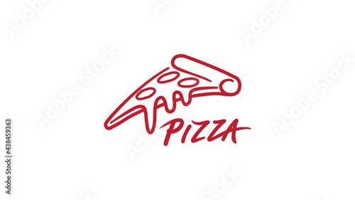 Creative Red Pizza Slice Letter Logo Vector
