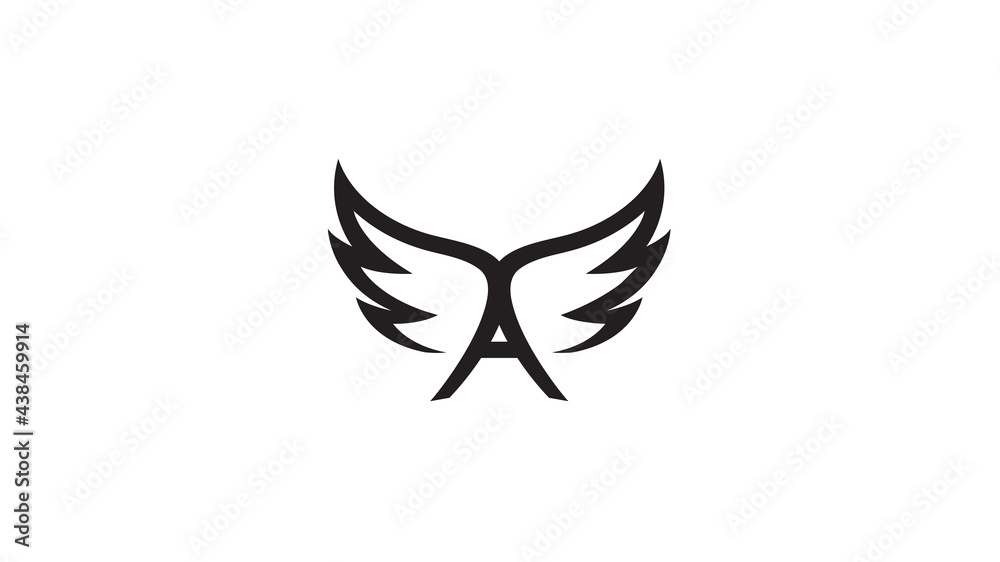 Creative Black Wings A Letter alphabet Logo Vector Creative Black Wings A Letter alphabet Logo Vector