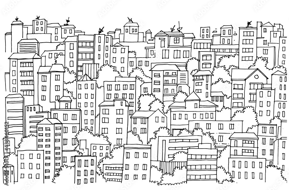 Hand drawn City Sketch for your design