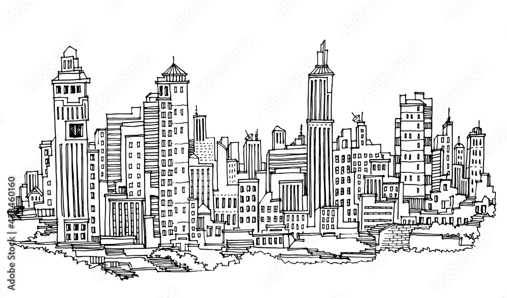 City sketch background Royalty Free Vector Image