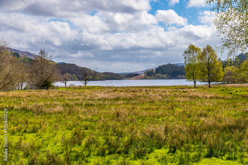 A view down the length of Loch Achray in the Scottish Highlands on a summers day photo