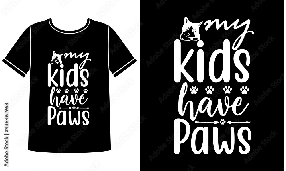 Kids have paws t shirt design concept