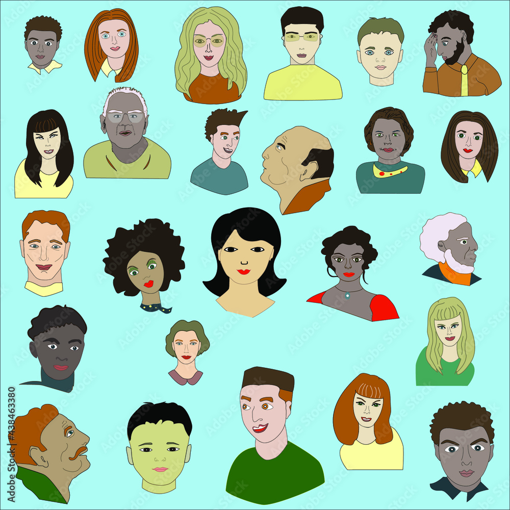 People of different ages and nationalities. Black, Colored, White, Asians. People of different ages and nationalities. Black, Colored, White, Asians.