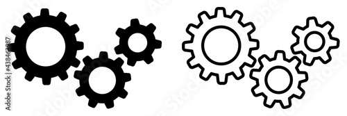 Set of gears icons. Setting gears icon, cogwheel group. Settings. Vector illustration. photo