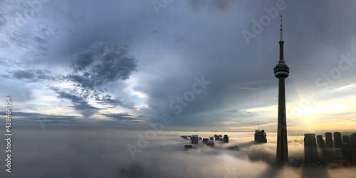 Canvas Print Toronto skyline with fog