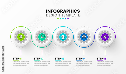 Infographic design template. Creative concept with 5 steps