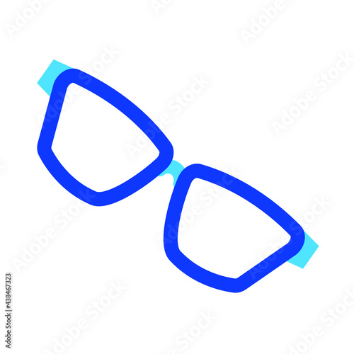 Two-color thin line eyeglasses vector icon illustration on a white background.  Royalty-free and fully editable.