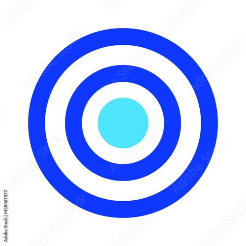 Two-color thin line target vector icon illustration on a white background.  Royalty-free and fully editable.
