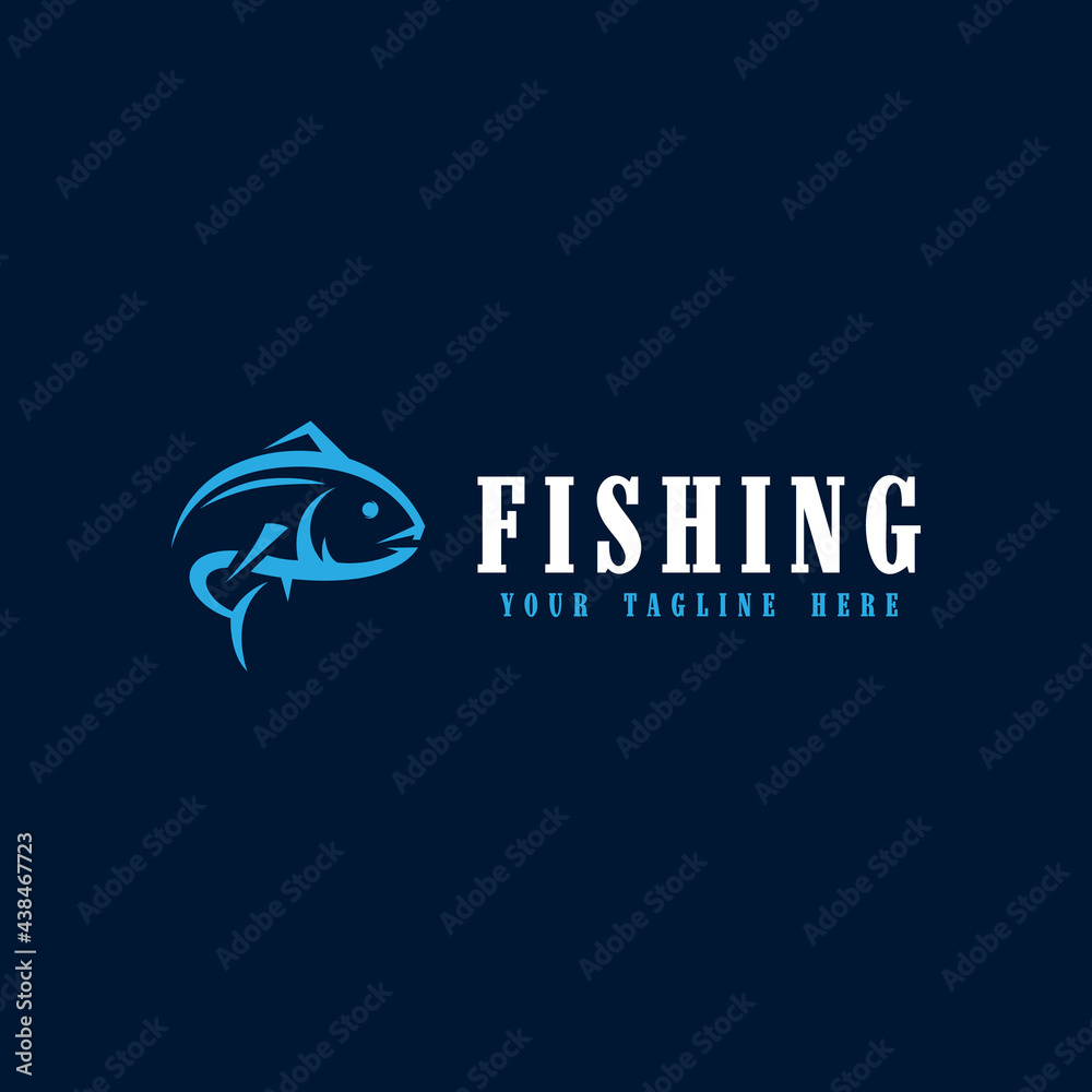fishing logo vector design. logo template