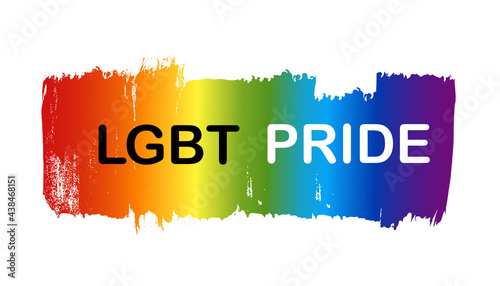 Rainbow LGBT flag brush paint texture isolate on white background, Symbol of LGBT gay pride, vector illustration