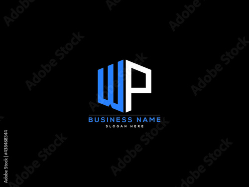 WP Letter Logo, wp logo image vector for business