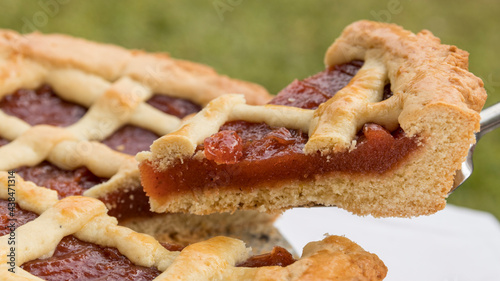 A piece of homemade pastafrola