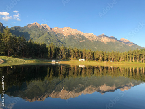 lake reflection in the mountains 