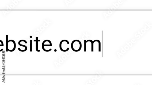 Typing .com Website Into Address Bar. Searching For Commercial Network Web Page. Searching The World Wide Web Internet on a Computer. Search for Web Address.