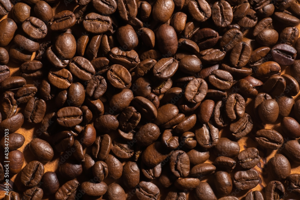 Obraz premium macro coffee beans texture detail